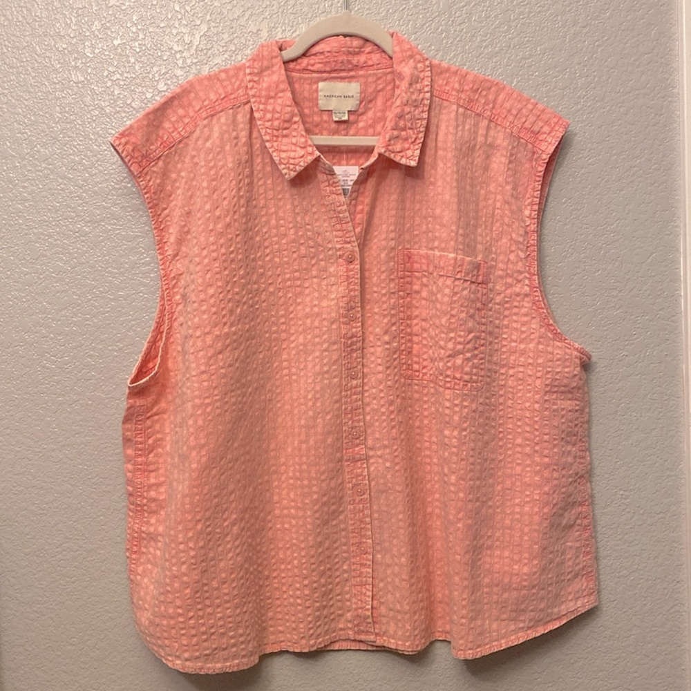 American Eagle AE Sleeveless Button-Up Shirt Size XXL